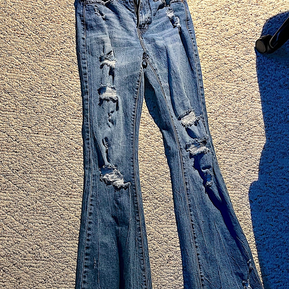 celebrity pink high rise flare jeans